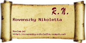 Rovenszky Nikoletta névjegykártya