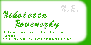 nikoletta rovenszky business card